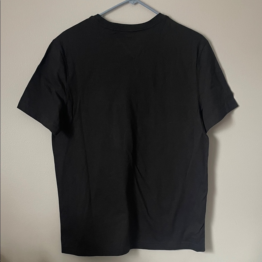 Tommy Hilfiger Black Short Sleeve Tee with White and Red Chest Bands - Picture 3 of 3